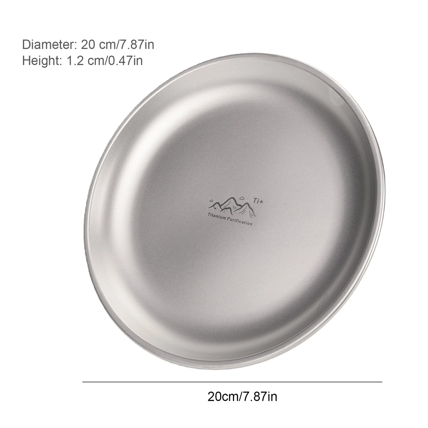 Titanium Purification Plate Backcountry Dinnerware Anti-Fall Outdoor Fruit Salad Plate Creative Home Dish Plate Camping Supplies