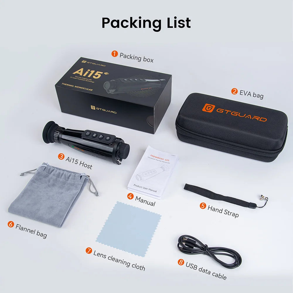 New thermal imaging outdoor Boating Camping Fishing Hunting Firefighting Surveillance GTGUARD Ai15 with HD sensor resolution