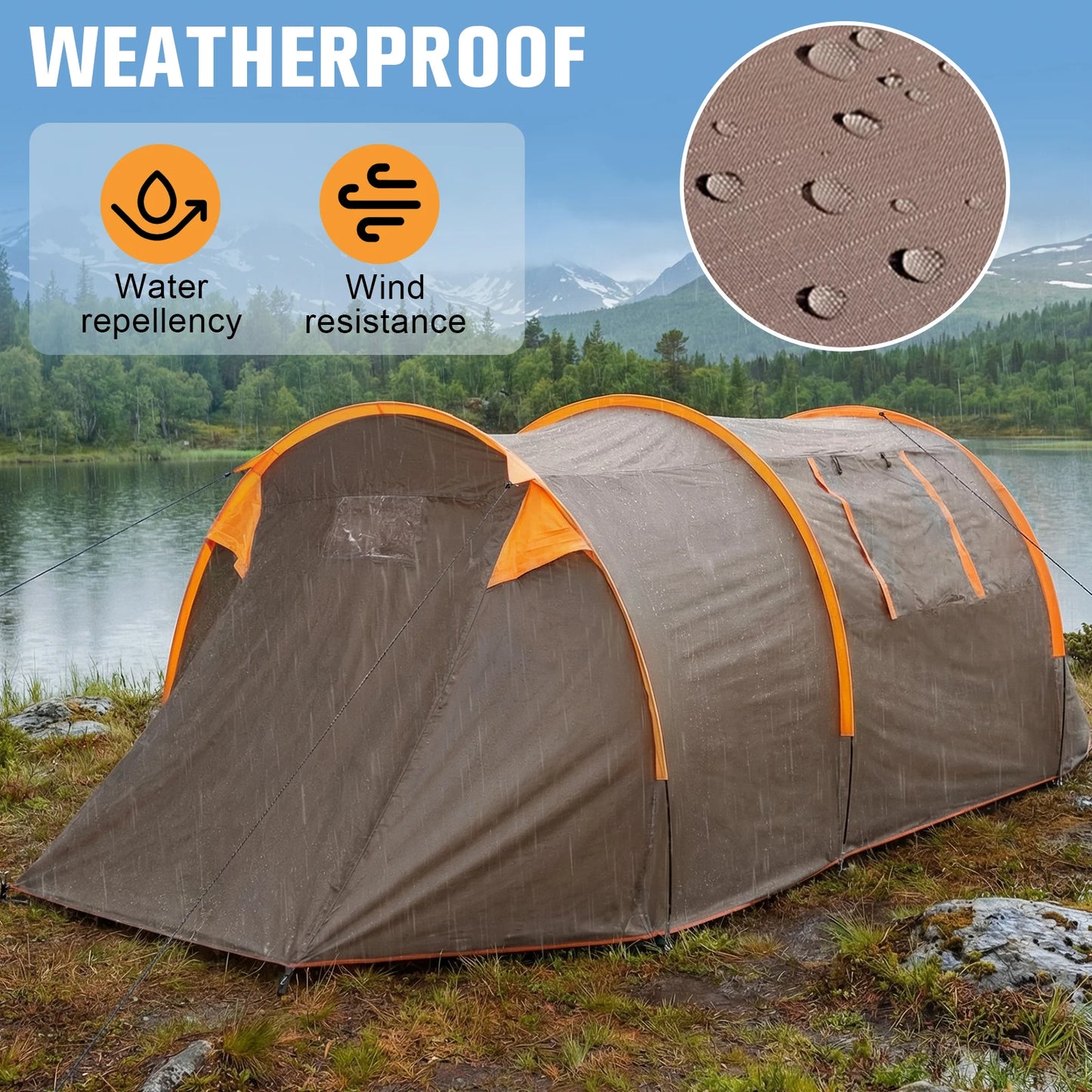 Oxford 2-Person Backpacking Tent Windproof Lightweight Tent Rainproof Waterproof Tent for Camping Outdoor