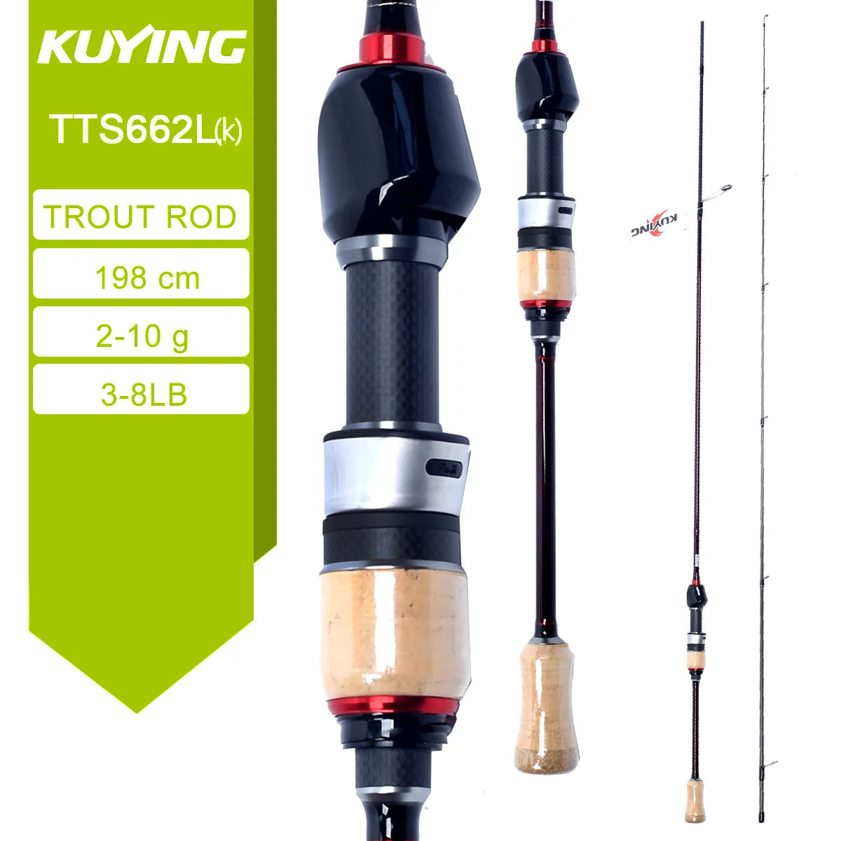 KUYING TETON TTC662L TTC632UL TTS662L TTC602LS TTS602LS Fishing Lure Rod Casting Spinning River Stream Carbon