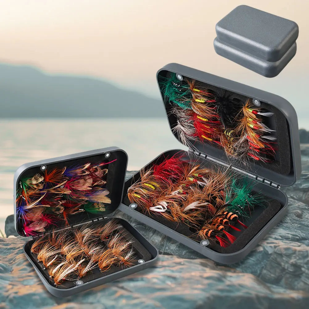Box Bionic Fly Hook Set. Available in 60/41pcs. Artificial Insect Fishing Baits Bionic Insects Flies with Box Fly Fishing Lures for Trout Carp.