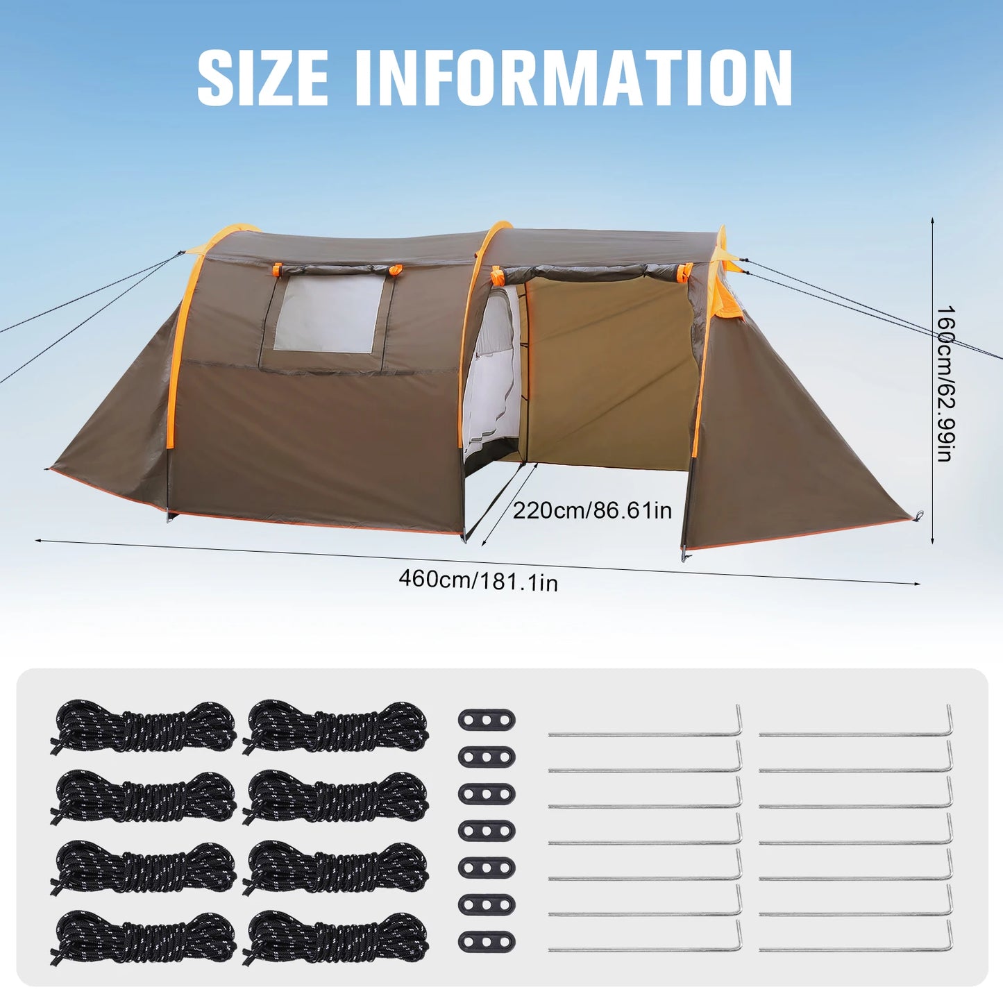 Oxford 2-Person Backpacking Tent Windproof Lightweight Tent Rainproof Waterproof Tent for Camping Outdoor