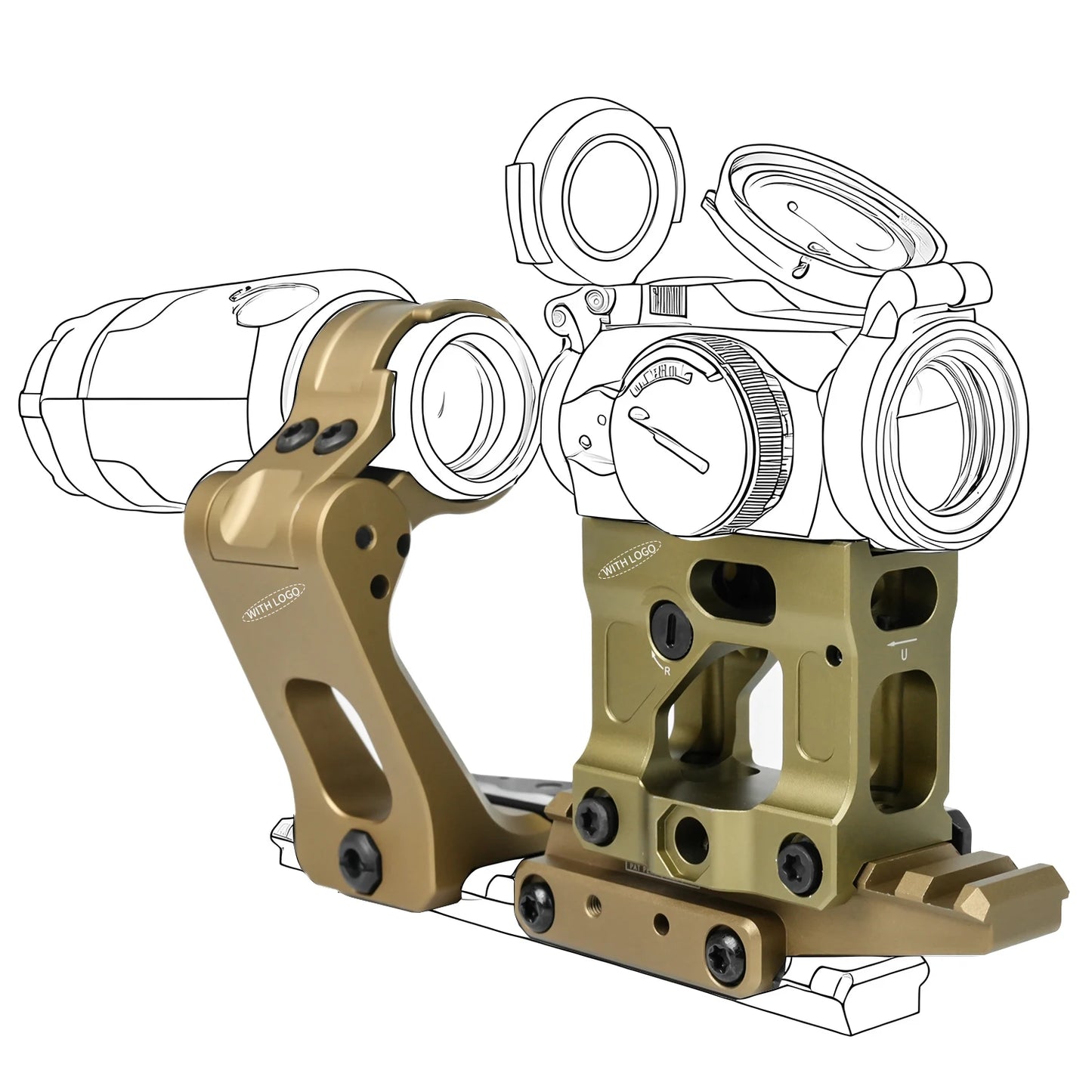 FAST OMNI FTC Magnifier Mount Optic Base Tactical G33 G43 G45 551 552 553 558 2.26"2.91"Optical Height Sight Scope Mounts