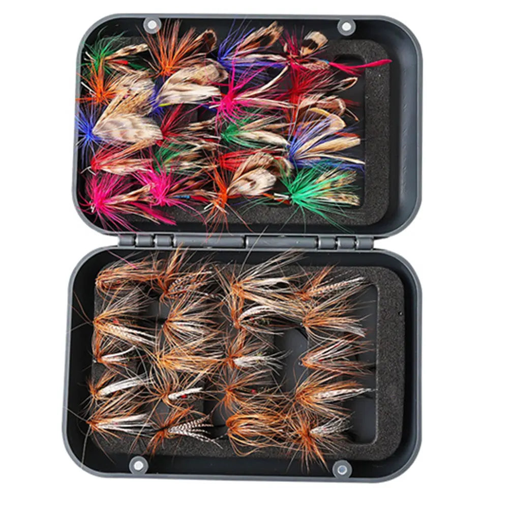 Box Bionic Fly Hook Set. Available in 60/41pcs. Artificial Insect Fishing Baits Bionic Insects Flies with Box Fly Fishing Lures for Trout Carp.