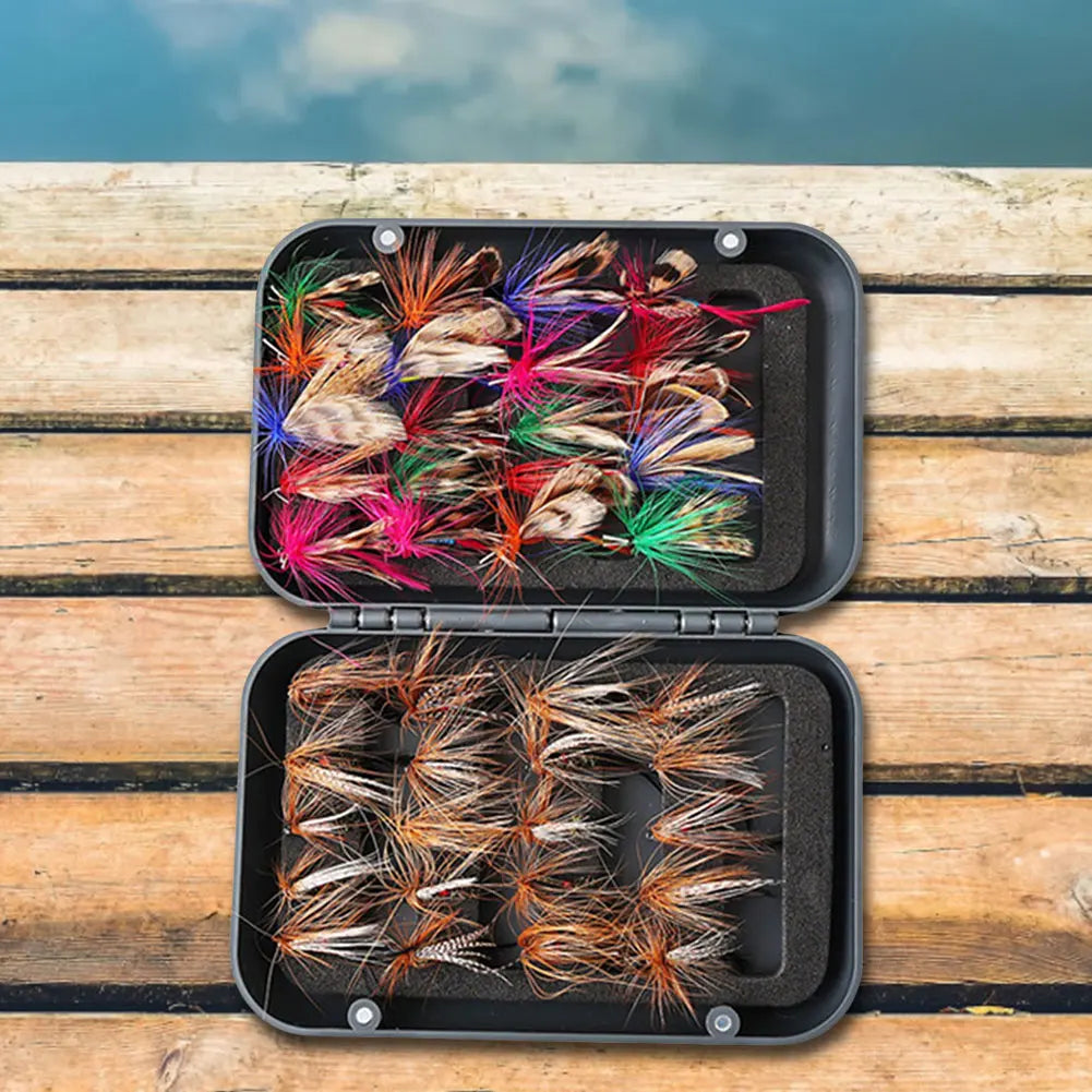 Box Bionic Fly Hook Set. Available in 60/41pcs. Artificial Insect Fishing Baits Bionic Insects Flies with Box Fly Fishing Lures for Trout Carp.