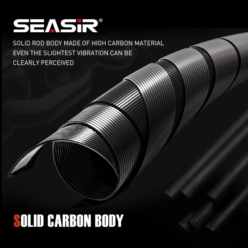 SEASIR Black Arrow Spining Baitcasting Fishing Rod 4.92FT LureWeight 0.8-10gUL Carbon Fiber FUJI O Guide Rings BFS Two Sections