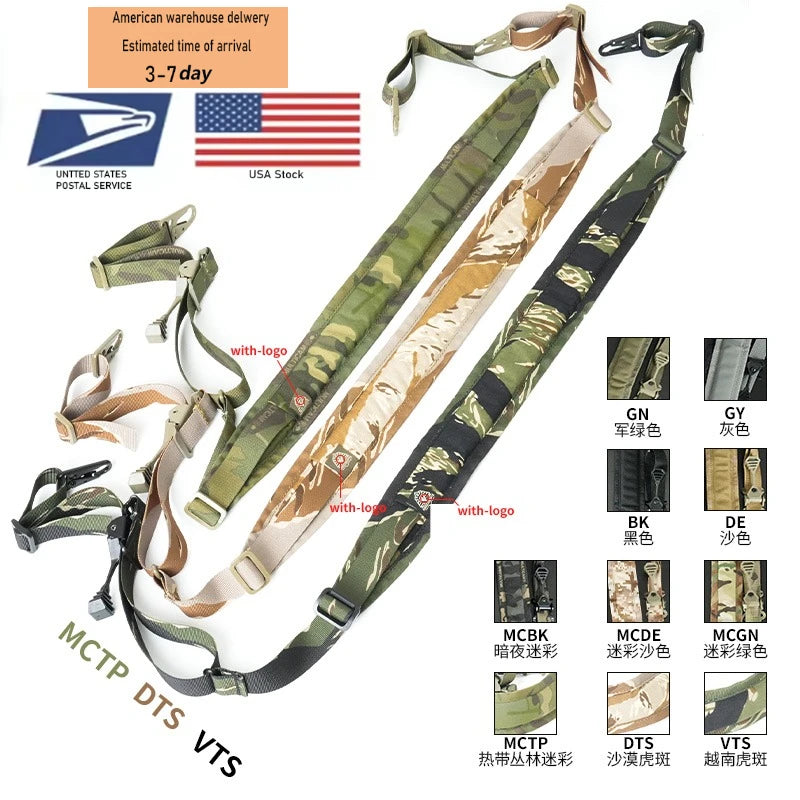 Tactical QD Quick Release Sling Shoulder Strap Gun 2 Points Connect Adjustable Rifle Strap Outdoor Camping Accessories