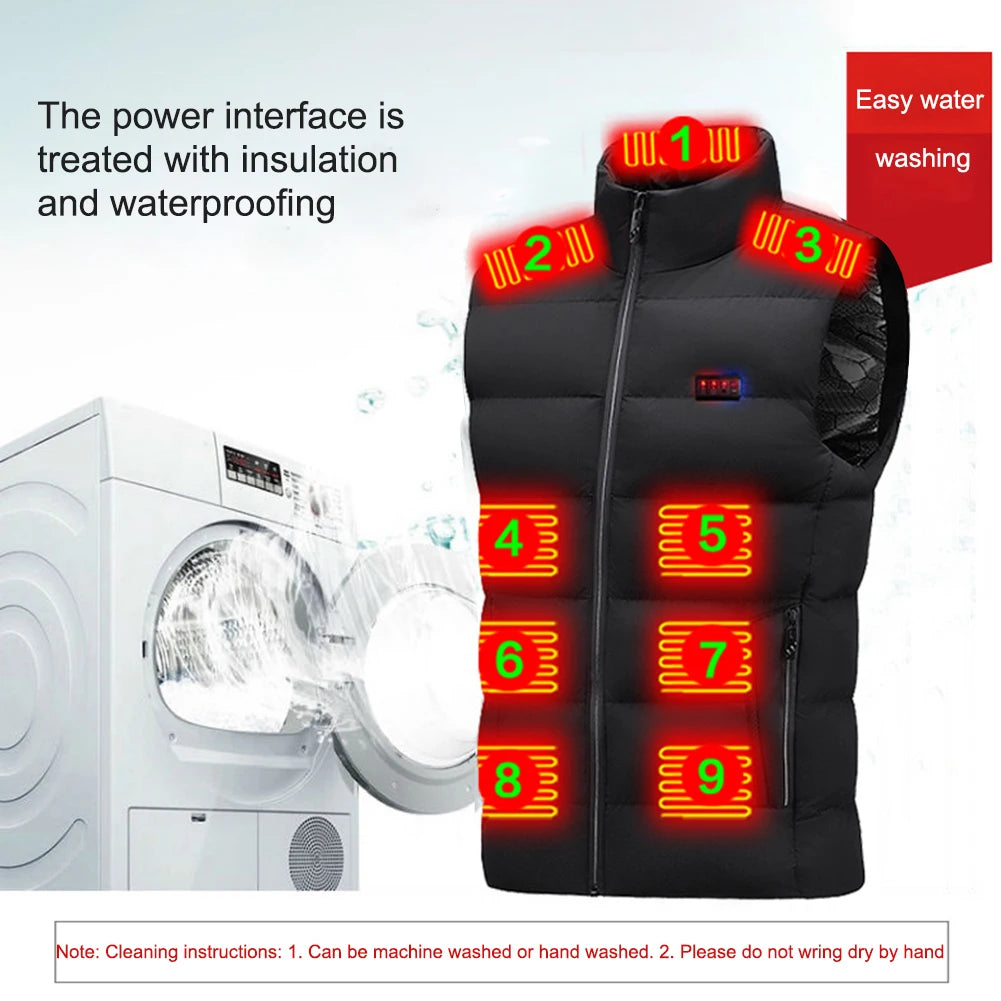 23 Areas Heated Vest for Men Women Heated Jacket Body Warmer Self Heating Vest Insulating Vest Electric Heating Vest For Camping