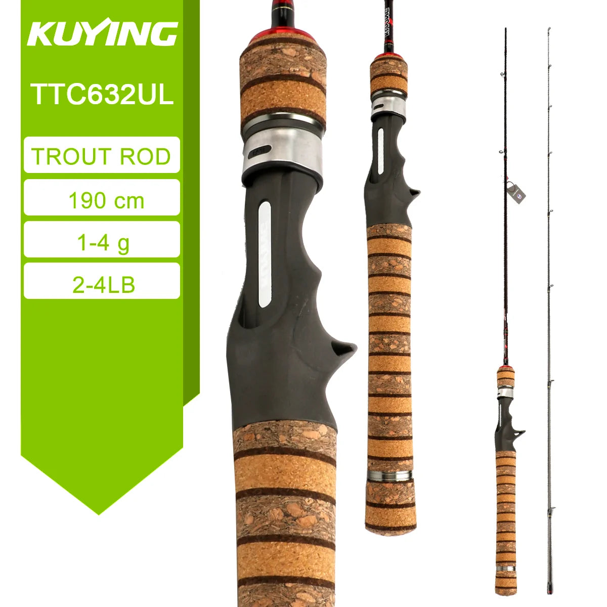 KUYING TETON TTC662L TTC632UL TTS662L TTC602LS TTS602LS Fishing Lure Rod Casting Spinning River Stream Carbon