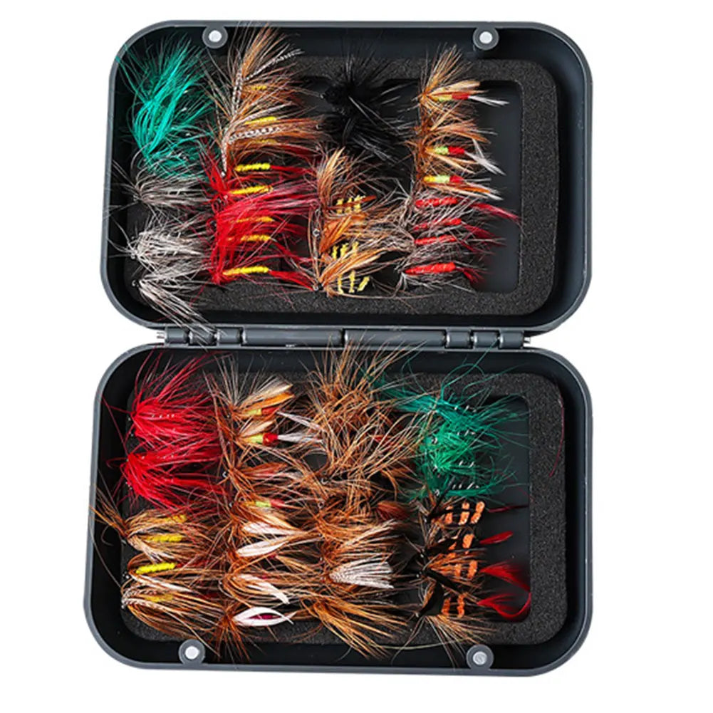 Box Bionic Fly Hook Set. Available in 60/41pcs. Artificial Insect Fishing Baits Bionic Insects Flies with Box Fly Fishing Lures for Trout Carp.