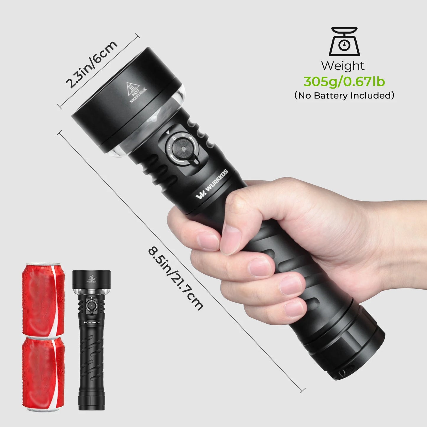Wurkkos TS27 Ultra-Bright Flashlight 3200 Lumens 845-Meter Beam Distance Camping-Specific Rechargeable Flashlight